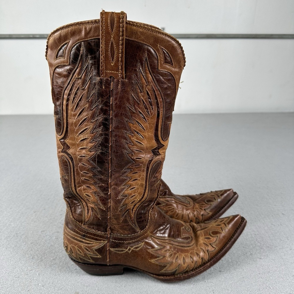 Old Gringo Eagle Western Boots Womens 8 B Brown Leather Snip Toe Cowboy Mexico